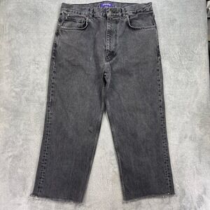 FuckingAwesome Jeans Mens 36 Grey Hammerlee Straight Leg Raw Hem Distressed
